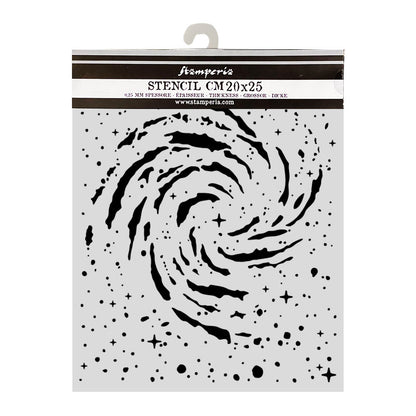 Stamperia Cosmos Thick Stencils 20x25cm Swirling Nebula by Cristina Radovan
