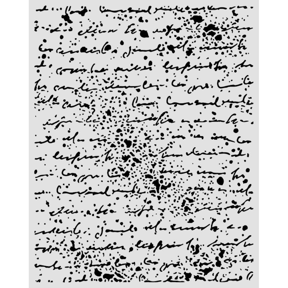Stamperia Cosmos Thick Stencils 20x25cm Handwriting by Cristina Radovan
