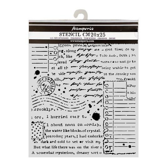 Stamperia CozyFamily Thick Stencils 20x25cm Letters