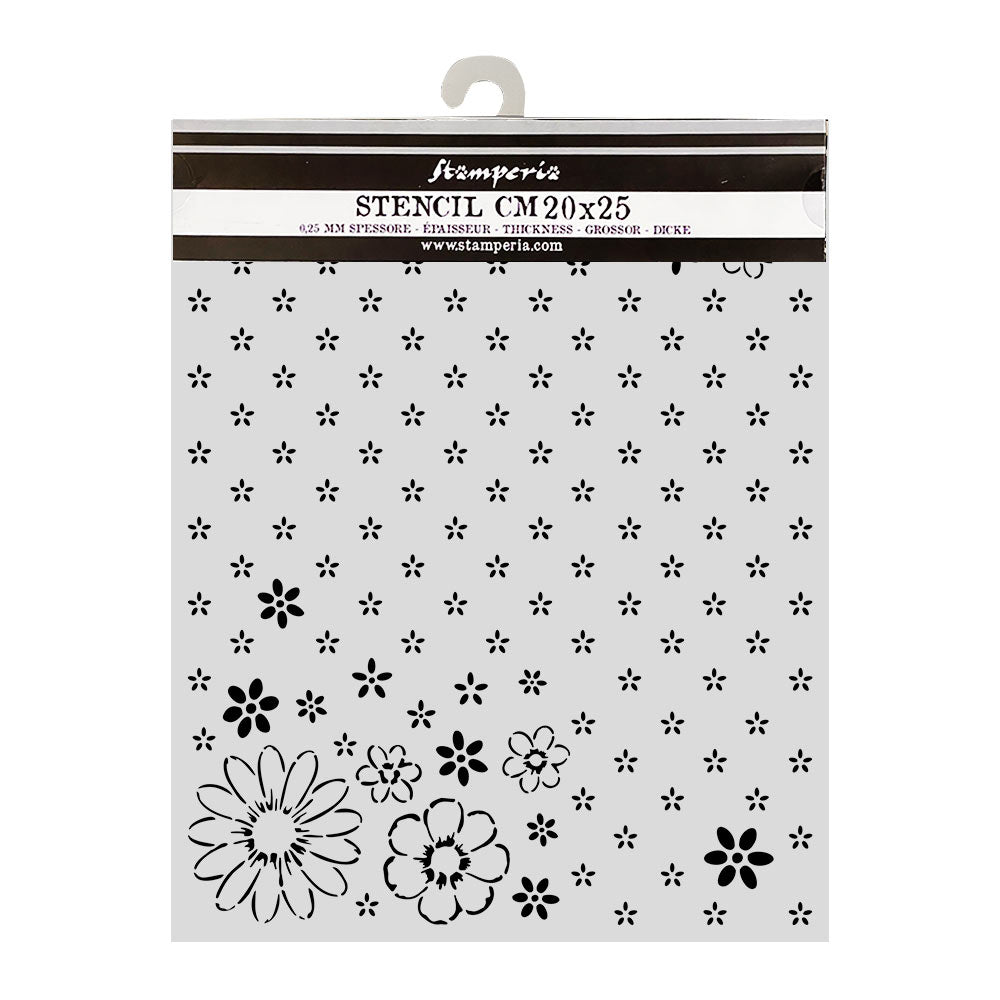 Stamperia CozyFamily Thick Stencils 20x25cm Together Pattern