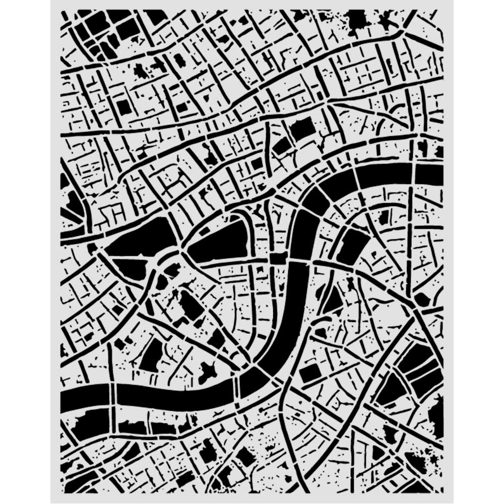 Stamperia Our Way Thick Stencils 20x25cm Street Map