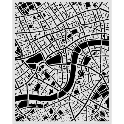 Stamperia Our Way Thick Stencils 20x25cm Street Map