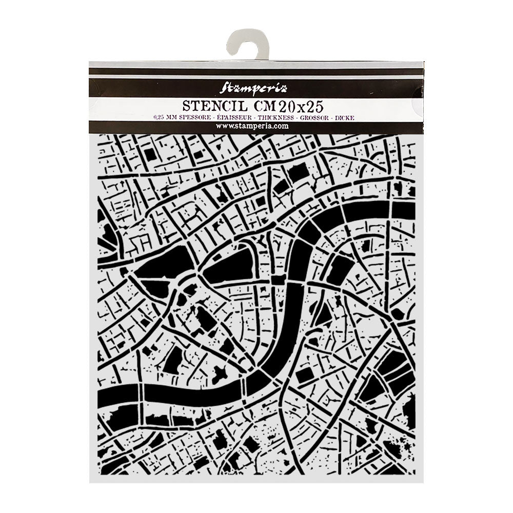 Stamperia Our Way Thick Stencils 20x25cm Street Map