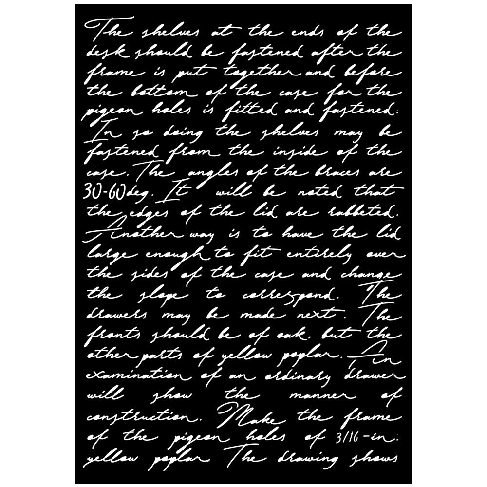 Stamperia Art Stories A3 Big Stencil Writings