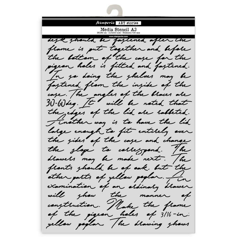Stamperia Art Stories A3 Big Stencil Writings