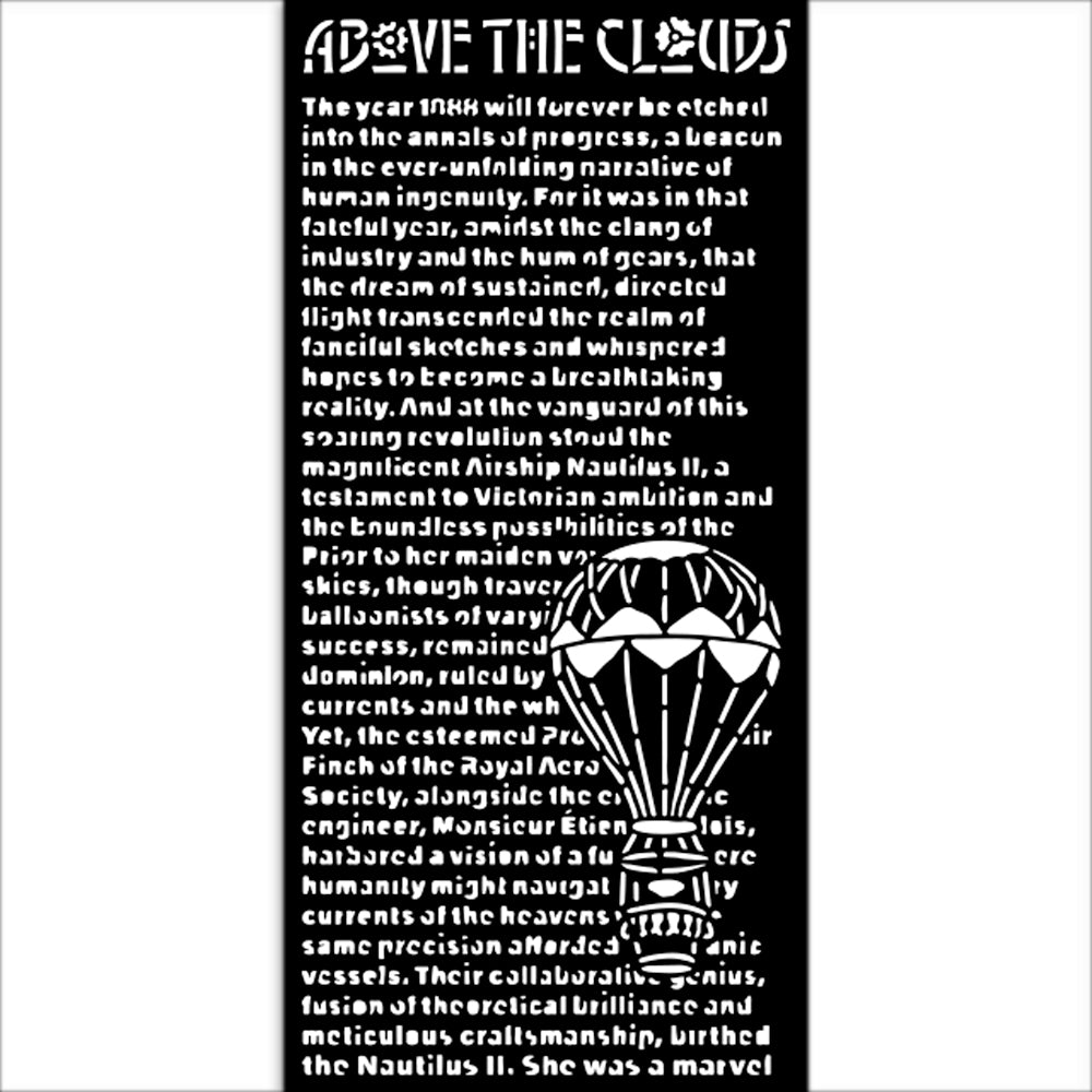 Stamperia Voyages Fantastiques Thick Stencil 12x25cm Above the Clouds