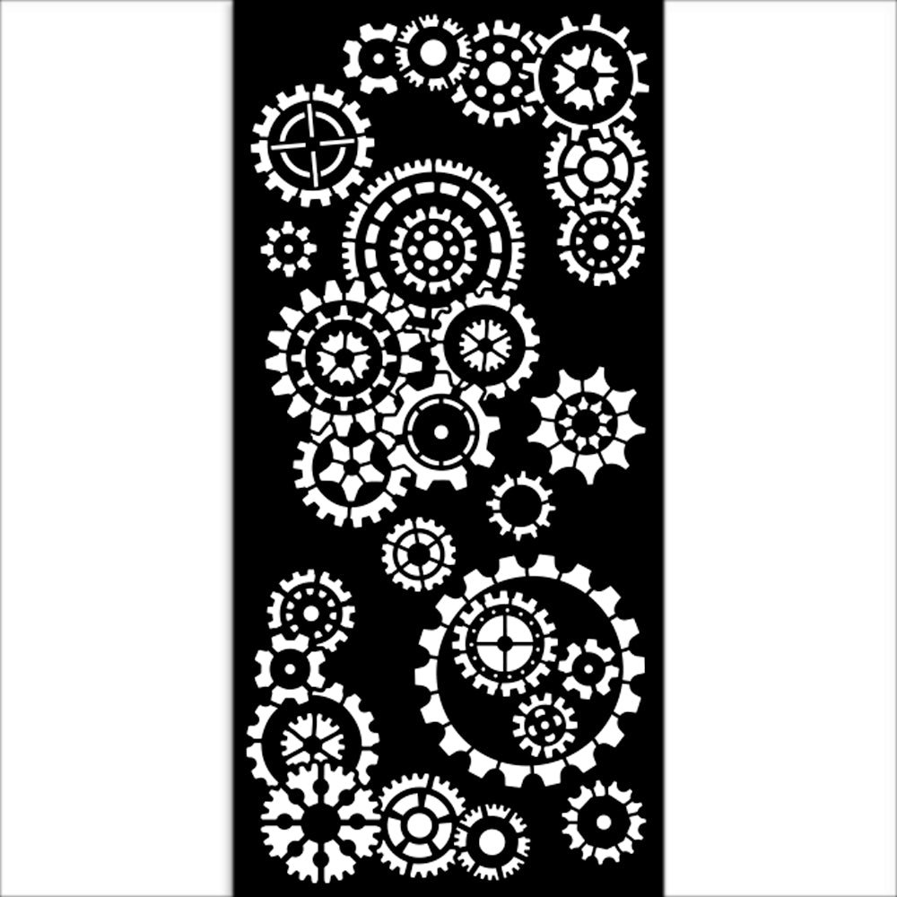 Stamperia Gear up for Christmas Thick Stencil 12x25cm Gears
