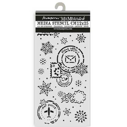 Stamperia Gear up for Christmas Thick Stencil 12x25cm Snowflakes