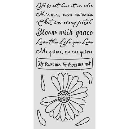 Stamperia Daisy Art Thick Stencil 12x25cm He Loves me, He loves me Not