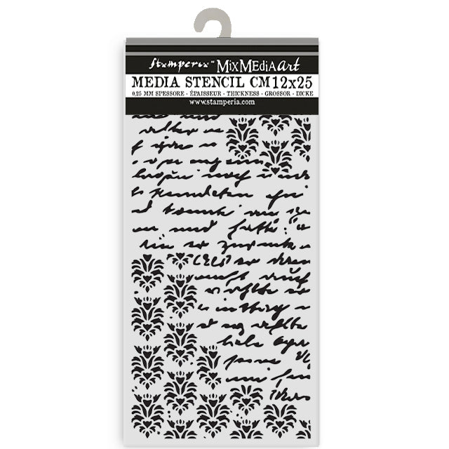 Stamperia Secret Diary Thick Stencil 12x25cm Seal and Writings