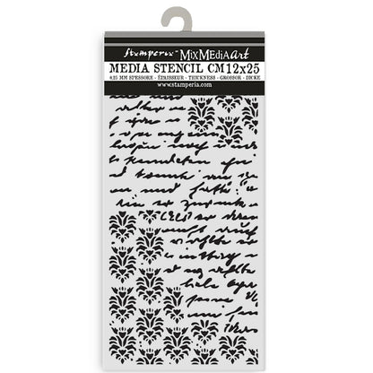 Stamperia Secret Diary Thick Stencil 12x25cm Seal and Writings