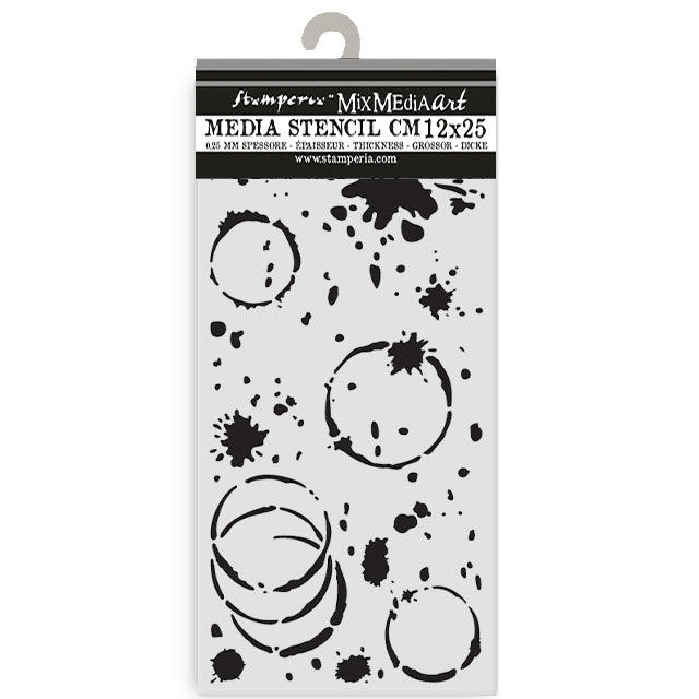 Stamperia Secret Diary Thick Stencil 12x25cm Ink Splatter
