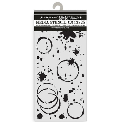 Stamperia Secret Diary Thick Stencil 12x25cm Ink Splatter