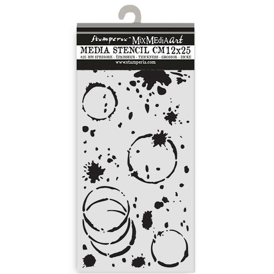 Stamperia Secret Diary Thick Stencil 12x25cm Ink Splatter