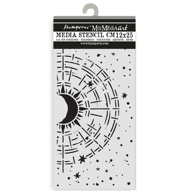 Stamperia Secret Diary Thick Stencil 12x25cm Cosmic Compass