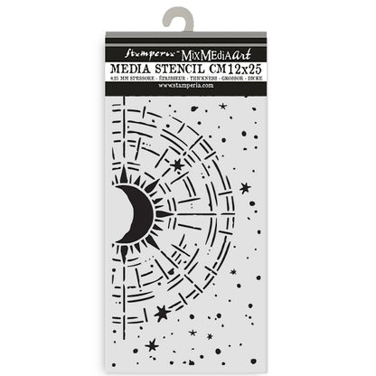 Stamperia Secret Diary Thick Stencil 12x25cm Cosmic Compass