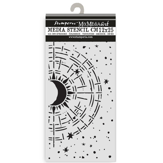 Stamperia Secret Diary Thick Stencil 12x25cm Cosmic Compass