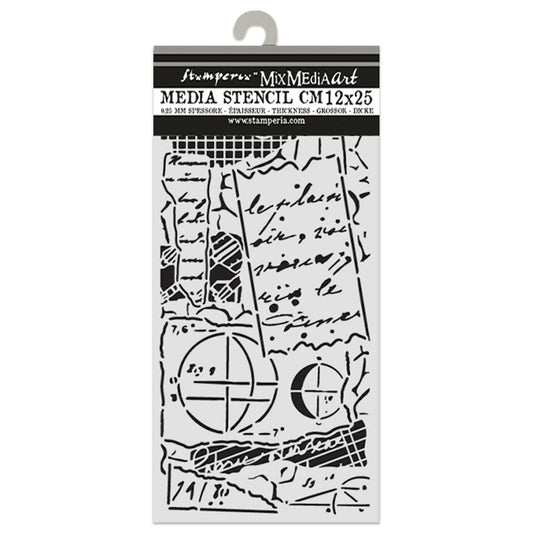 Stamperia A New Beginning Thick Stencil 12x25cm Notes