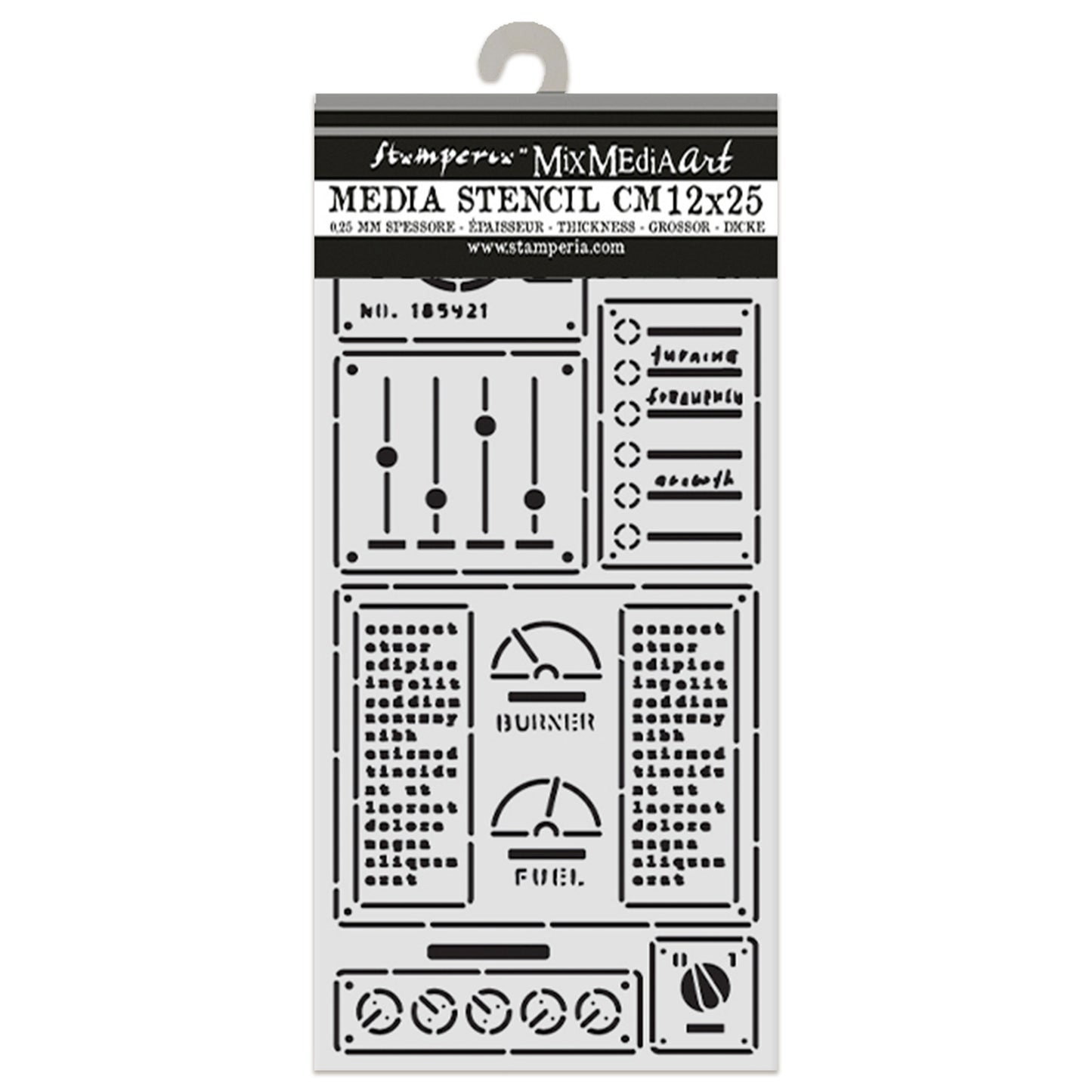 Stamperia A New Beginning Thick Stencil 12x25cm Control Panel