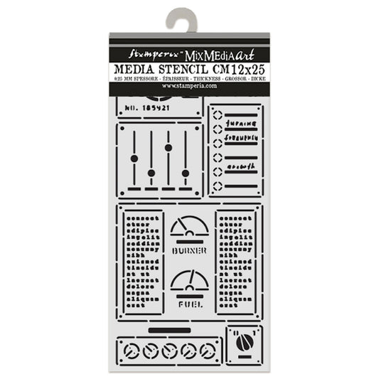 Stamperia A New Beginning Thick Stencil 12x25cm Control Panel