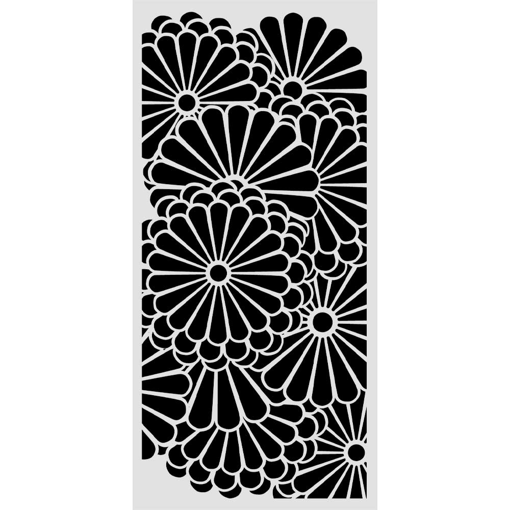 Stamperia Oriental Garden Thick Stencils 12x25cm Flowers Pattern