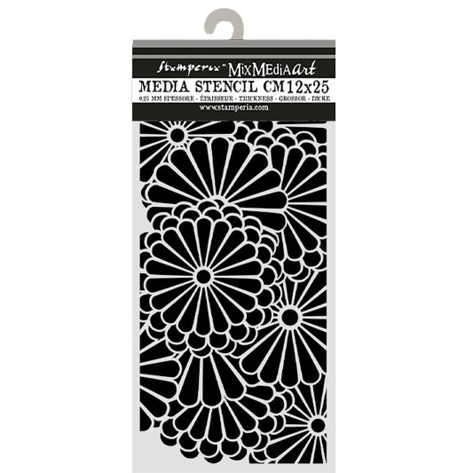 Stamperia Oriental Garden Thick Stencils 12x25cm Flowers Pattern