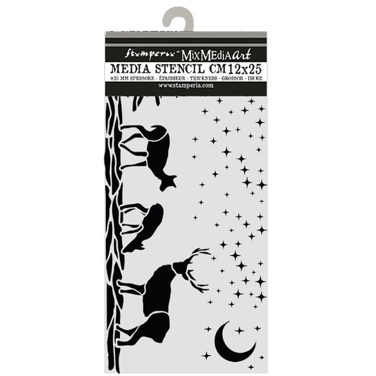Stamperia Thick Stencils 12x25cm Christmas Deers