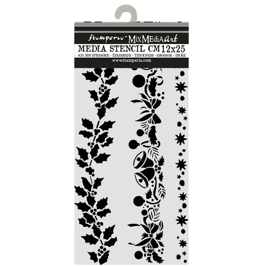 Stamperia Thick Stencils 12x25cm Christmas Borders