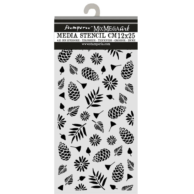 Stamperia Thick Stencils 12x25cm Christmas Pinecones Pattern