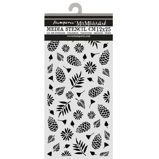 Stamperia Thick Stencils 12x25cm Christmas Pinecones Pattern