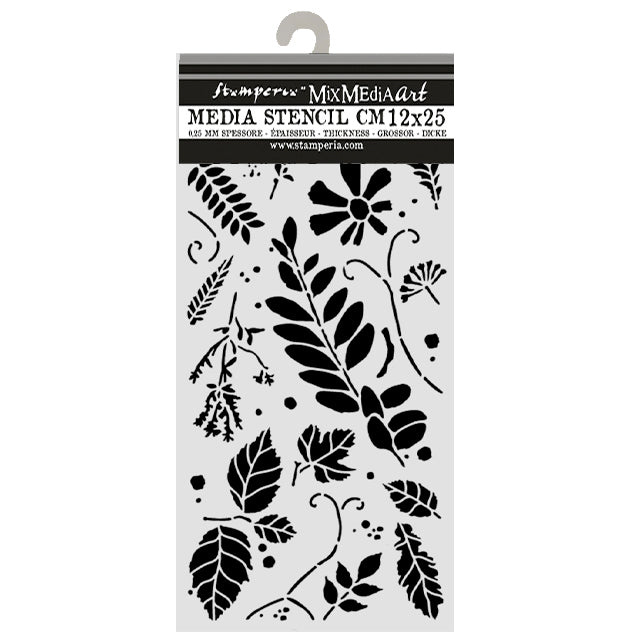 Stamperia Flowers and Poems Thick Stencils 12x25cm Mixed Leaves