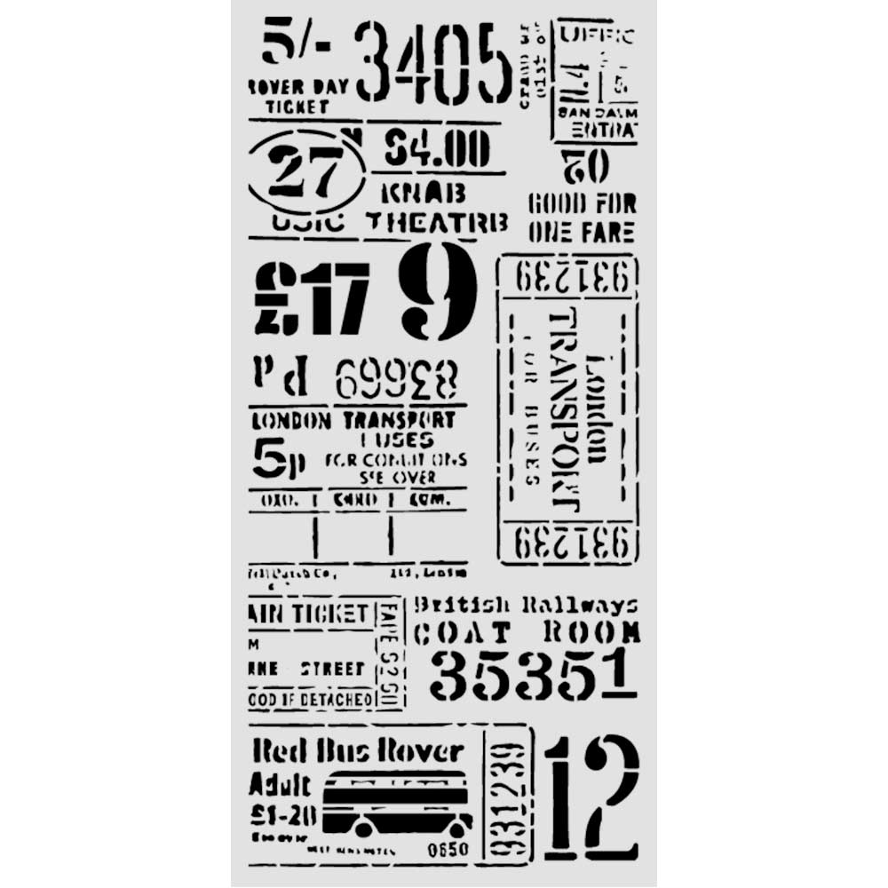 Stamperia Our Way Thick Stencils 12x25cm Tickets