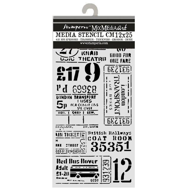 Stamperia Our Way Thick Stencils 12x25cm Tickets