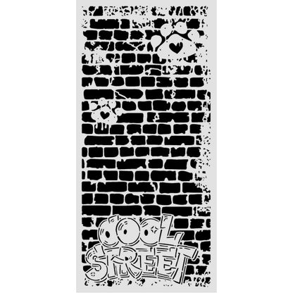 Stamperia Furry Friends 2 Thick Stencils 12x25cm Cool Street Bricks by Antonis Tzanidakis