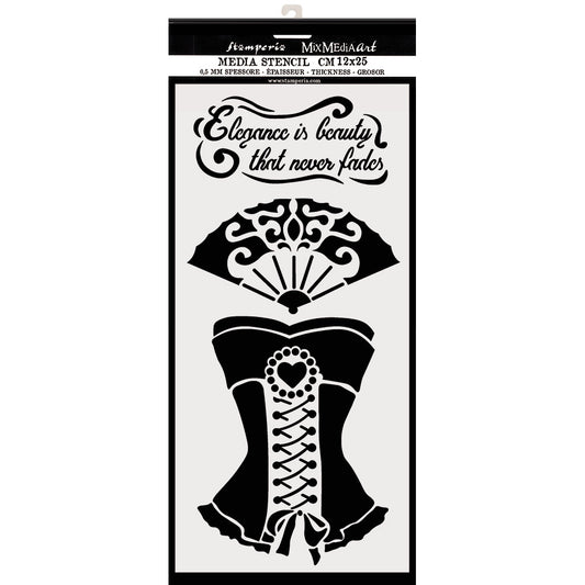 Stamperia 12 x 25cm Thick Stencil Corset