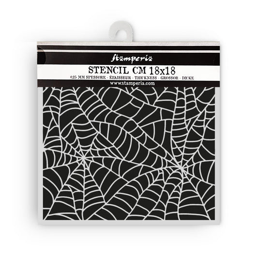 Stamperia Whispering Woods Thick Stencil 18x18cm Spider Pattern