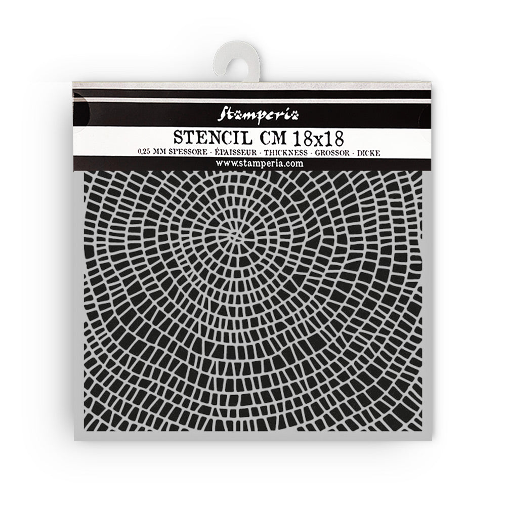 Stamperia Whispering Woods Thick Stencil 18x18cm Bark Pattern