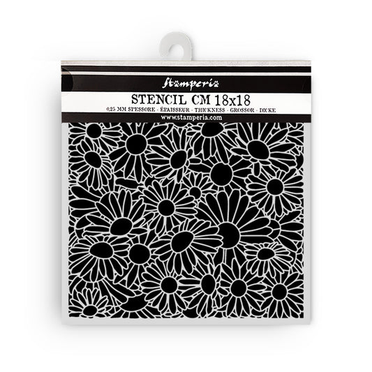 Stamperia Daisy Art Thick Stencil 18x18cm Daisies Pattern