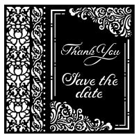 Stamperia 18 x 18cm Thick Stencil You And Me Thank You Save The Date