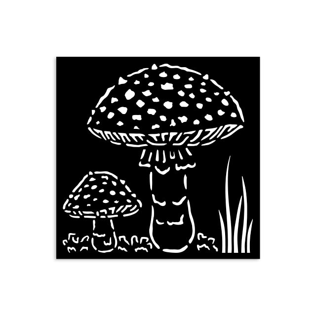 Stamperia Whispering Woods Thick Stencil 12x12cm Mushrooms