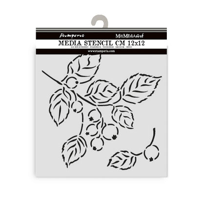 Stamperia Whispering Woods Thick Stencil 12x12cm Berries