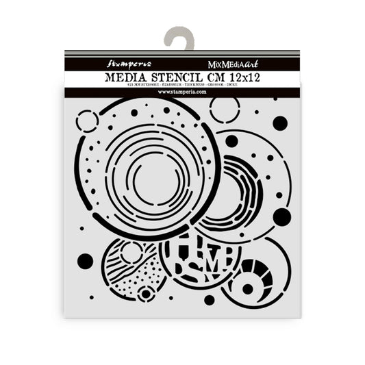 Stamperia Furry Friends Thick Stencil 12x12cm Vibrant Circles