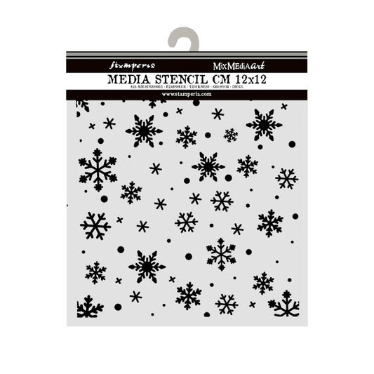 Stamperia Thick Stencils 12x12cm Christmas Snowflakes Pattern
