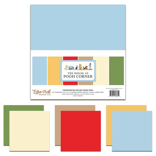 Echo Park Paper Co. The House At Pooh Corner 12x12 Inch Coordinating Solids Paper Pack