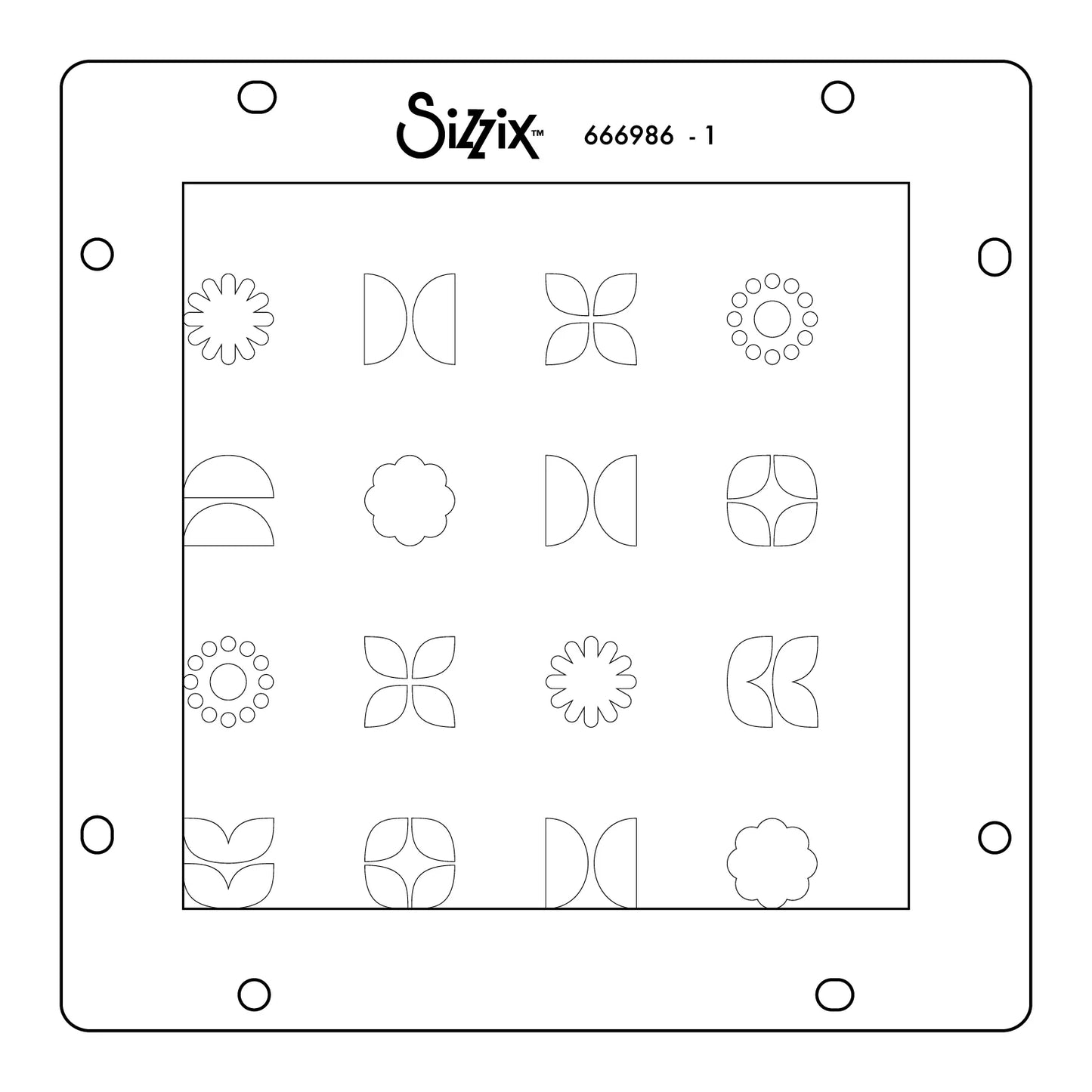 Sizzix Rotating Stencils 1PK Retro Vibe