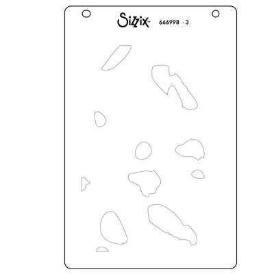 Sizzix A6 Layered Stencils 4PK Paper Scraps by Catherine Pooler