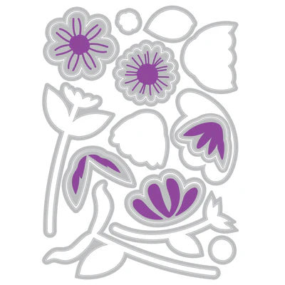 Sizzix Framelits Die Set 16PK Whimsy Blooms #2 by Catherine Pooler