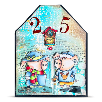TP-1387 - A7 Stamp Set - Holiday Pigs