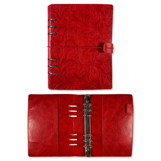 Elizabeth Craft Designs Cozy Comfort Memory Binder Festive Red Embossed by Everyday Memories