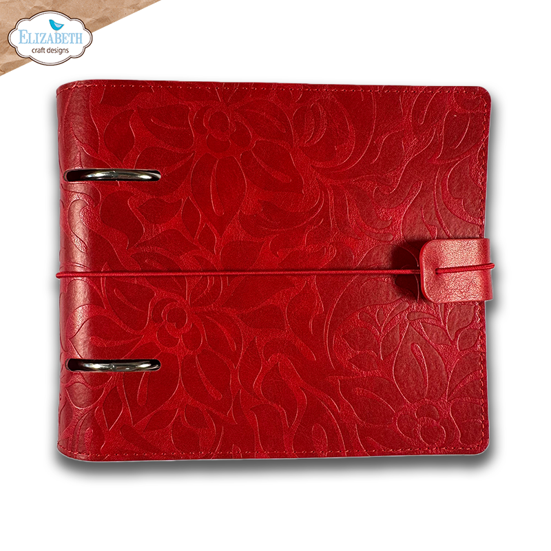 Elizabeth Craft Designs Cozy Comfort Memory Binder Square Page Festive Red Embossed by Everyday Memories